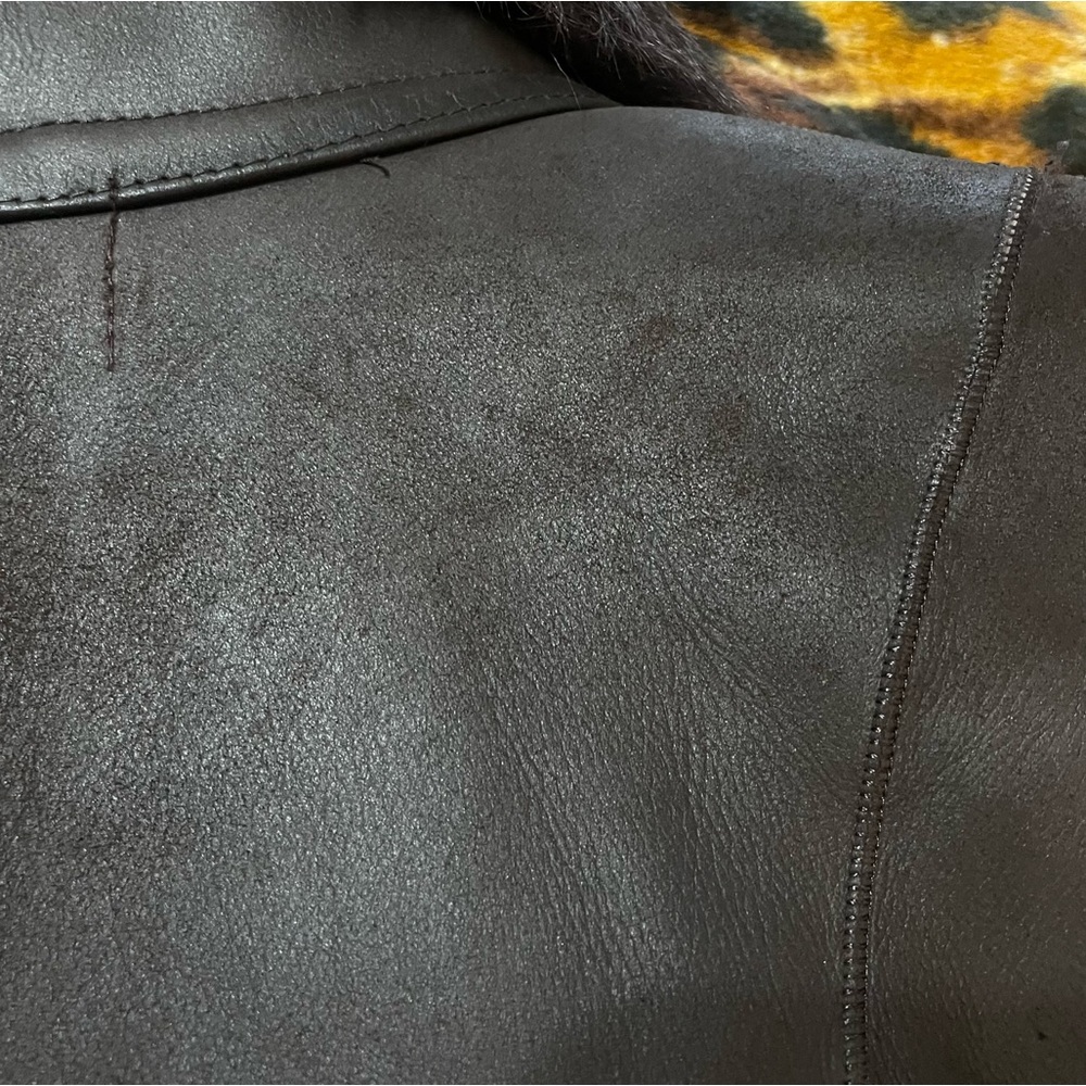 Dolce & Gabbana Chocolate Brown Real Fur Leather Jacket Coat Shearling Luxury XS - Picture 7 of 13